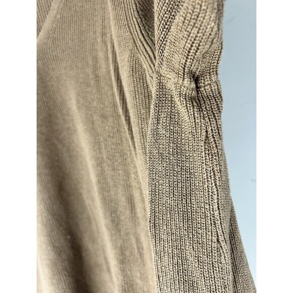 J Jill Women Sweater 2X Red Tunic Rib Knit Long Sleeve V Neck Pullover Brown Tan - Picture 6 of 15